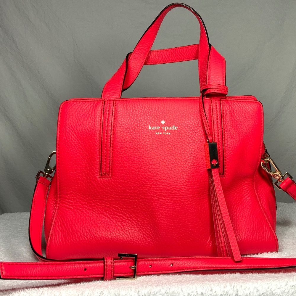 NWOT ♠️ Kate Spade Red Leather Satchel Crossbody